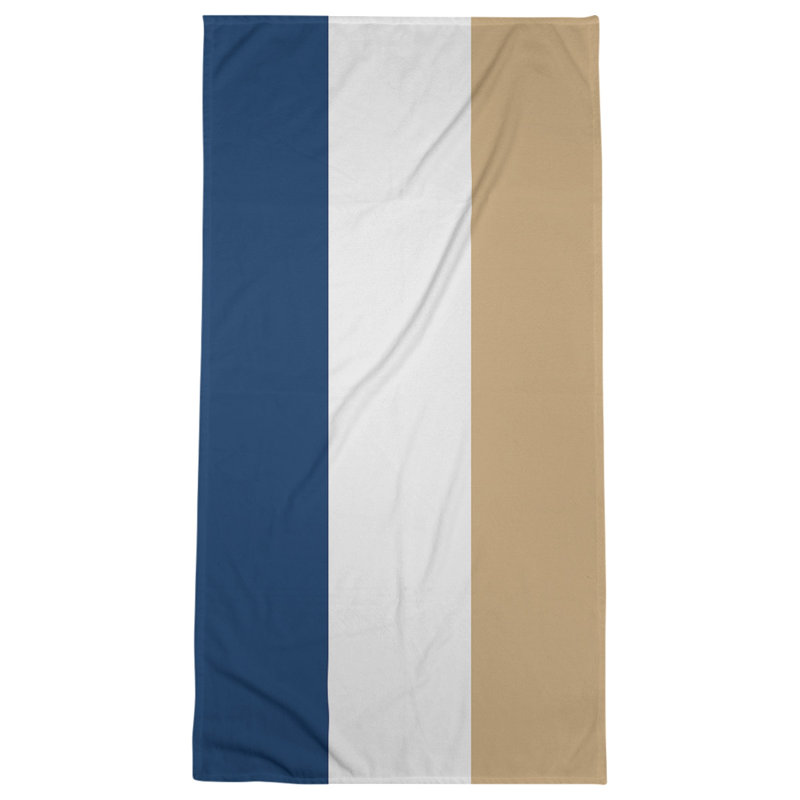 Bath Towel, Microfiber, Navy Blue/White/Minnesota Kasota Gold