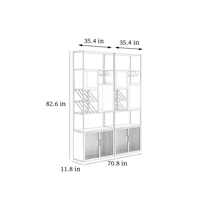 Support à vin en fer, H 82,6 po x l 70,8 po x P 11,8 po