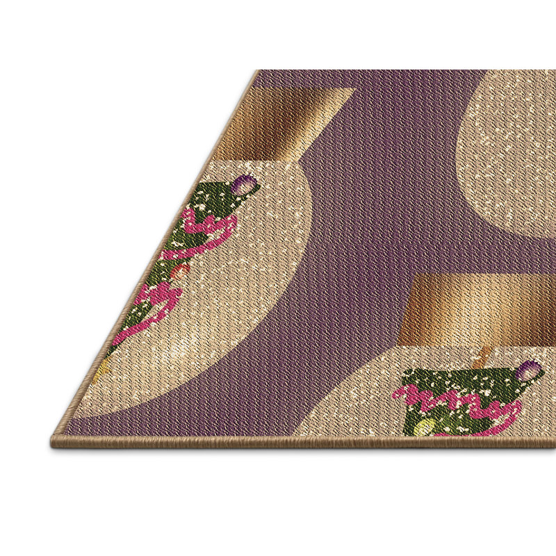 Tapis mauve en laine Amayah, Rectangle 2 pi x 3 pi