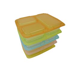 Meal Prep Container Reusable, 34 oz 3 Compartment To Go Plastic