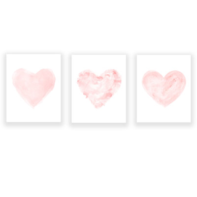 Aquarelle romantique, 3 impressions sur papier sans cadre