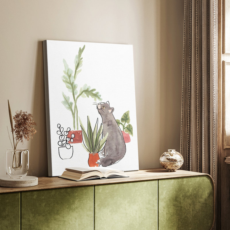 PurrfectPlantsIV - galerie Cavas sur mesure, H 18 po x l 12 po