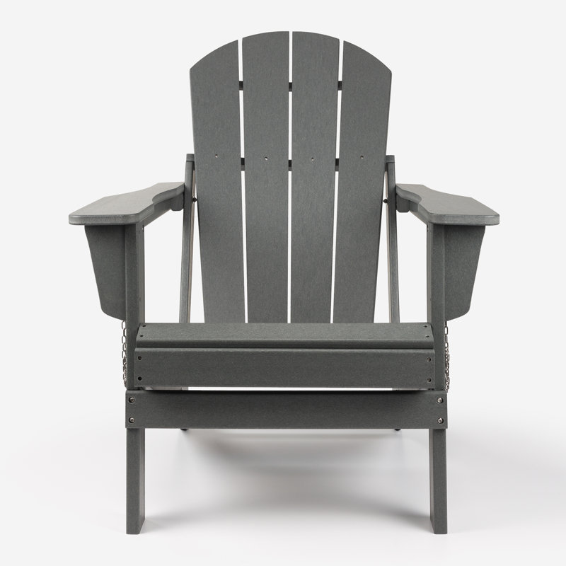 Deerfiled Foldable Outdoor Adirondack Chair, Grey