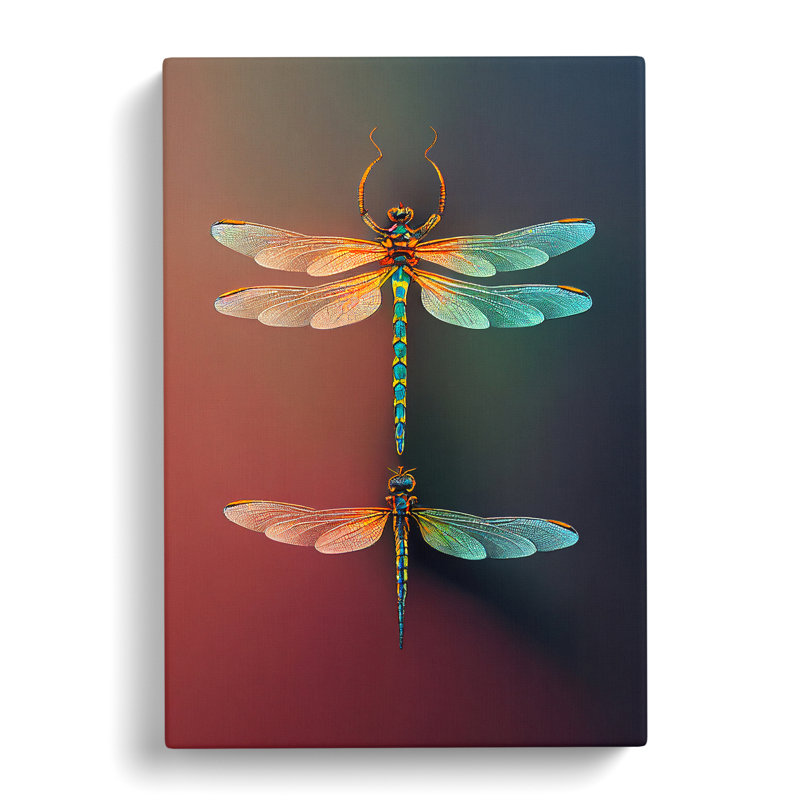 XC1022-1366X Charming Dragonflies - Wrapped Canvas Print, 50cm H x 35cm W x 3cm D