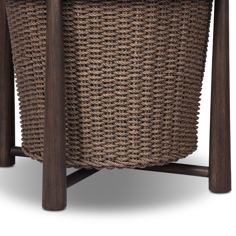 Kernan Basket-Single Twisted Black Hyacinth, Dark Textured Woven