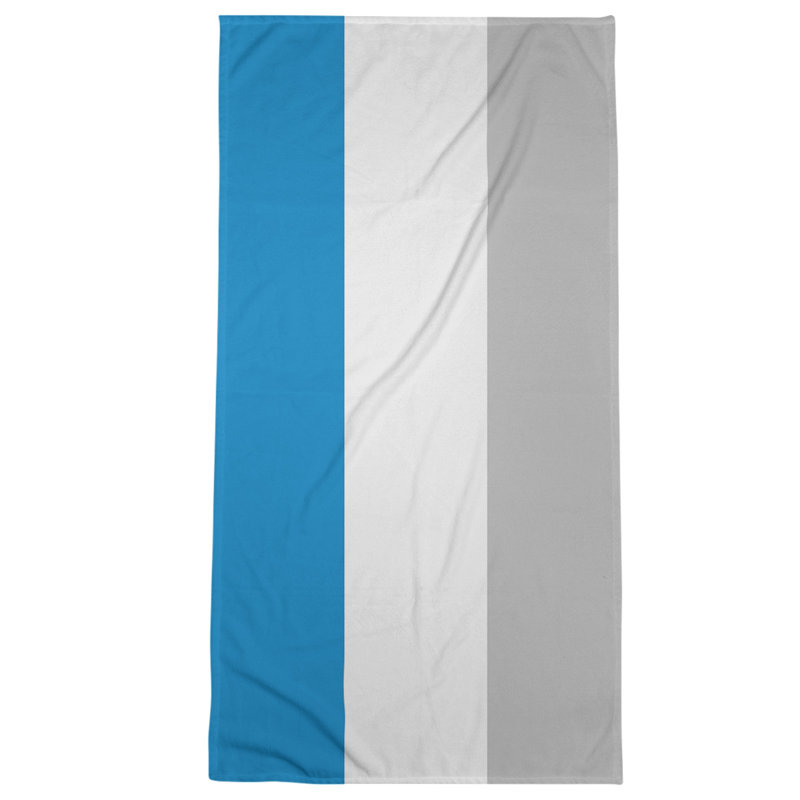 Cotton Blend Beach Towel, Blue/Off White/Light Gray