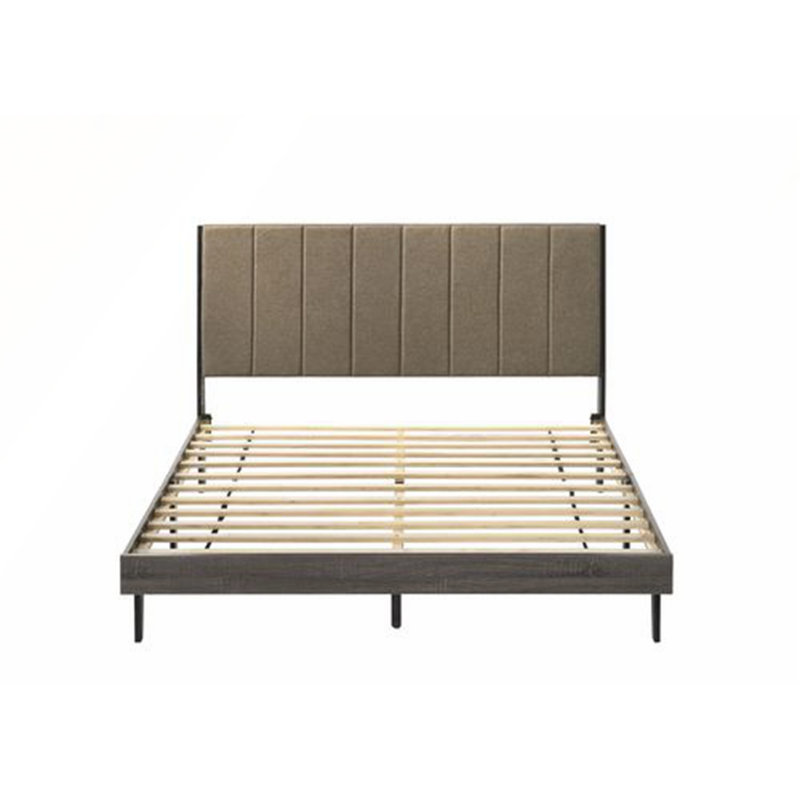 Grand lit Valdemar en tissu brun
