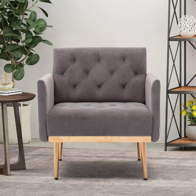 Alije 31.1"" W Tufted Velvet Armchair -  Mercer41, 90C6F3E9517140D19938E3A4AE7DF510