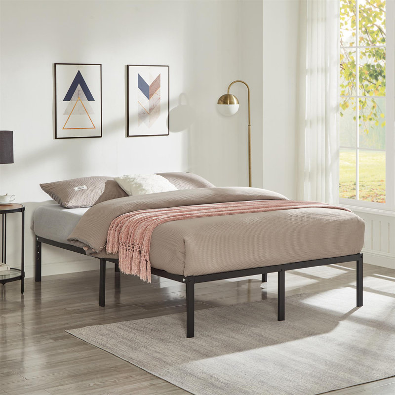 Platform Metal Bed Frame Modern, King