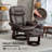 Swivel With Recliner Function With Ottoman, Pu Leather Reclining Chair With Footrest, Dark Brown-40590379