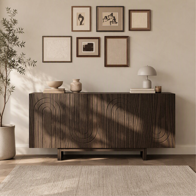 Armoire d'appoint à 4 portes, Walnut