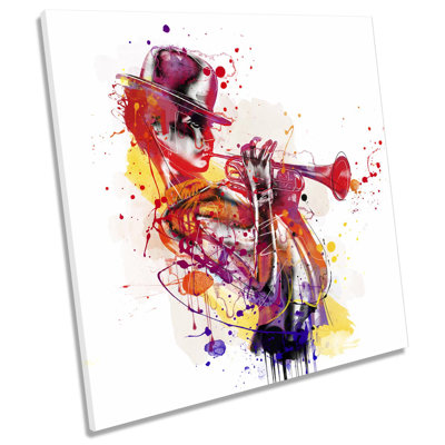 Z0109 Jazz Trumpet - Wrapped Canvas Painting