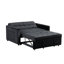 Causeuse convertible en velours noir l 53,5 po Maeve avec capitonnage et poche latérale