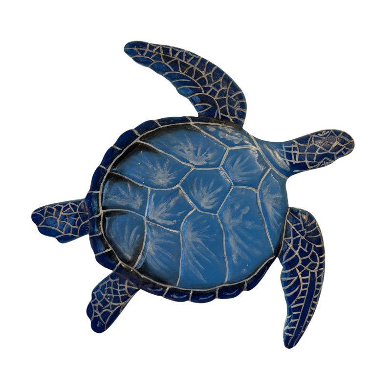 Tortue de mer murale Flash - Finition bleu Tulum