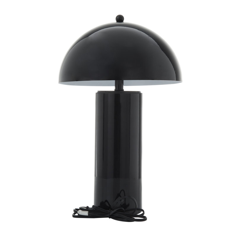 Metal Accent Lamp with Dome Shade, 21.90" H x 13.80" W x 13.70" D, Black