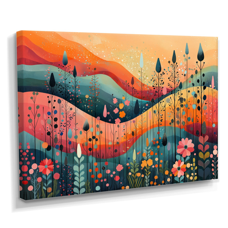 «Ilyssa Pastel Colors Of Desert Blossom Landscape III - Abstract Botanicals», art mural, H 12 po x l 20 po, Toile tendue