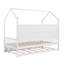 Lit simple en bois avec lit gigogne en bois, lit pour enfant avec tablette, blanc-1700112414