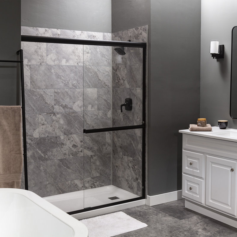 Palisade 23.2 in. x 11.1 in. Interlocking Vinyl Wall/Backsplash Panels in Silver Lake (10 Pack), Silver Lake