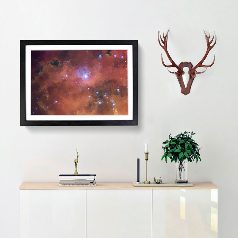 Universe Vol.32 in Abstract - Picture Frame Graphic Art Print, 27cm H x 36cm W x 2cm D, Black Framed