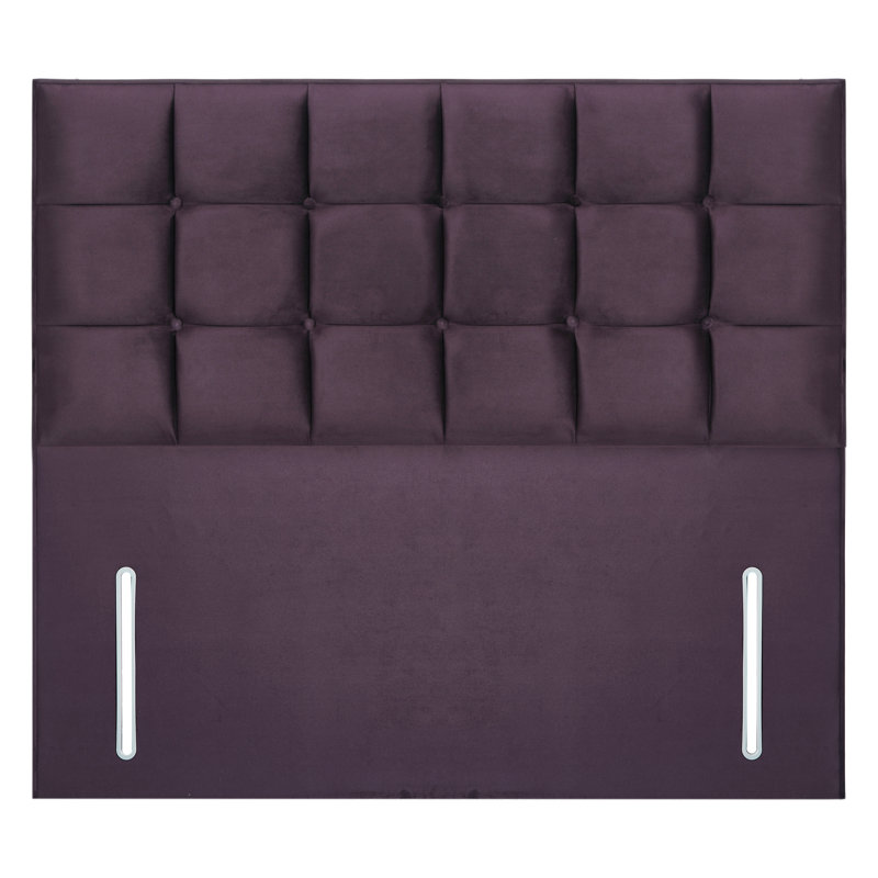 Upholstered Headboard, Small Double (4'), Plum, Velvet