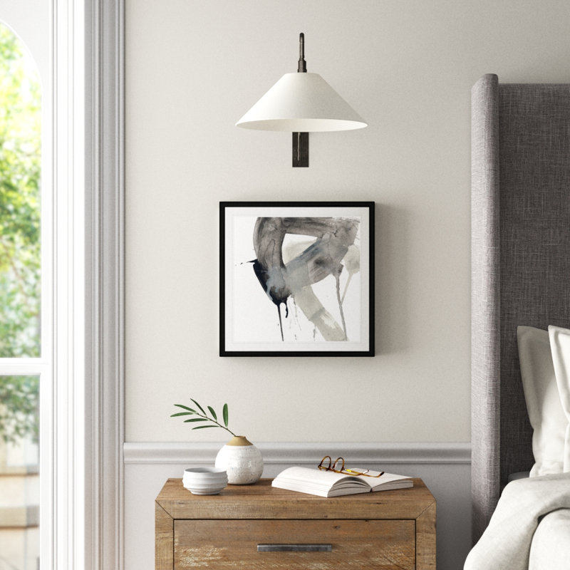 Swath I - Matted and Framed Under Acrylic Glass, Large Living Room Wall Art, 17.5" H x 17.5" W x 1.5" D, Black Framed