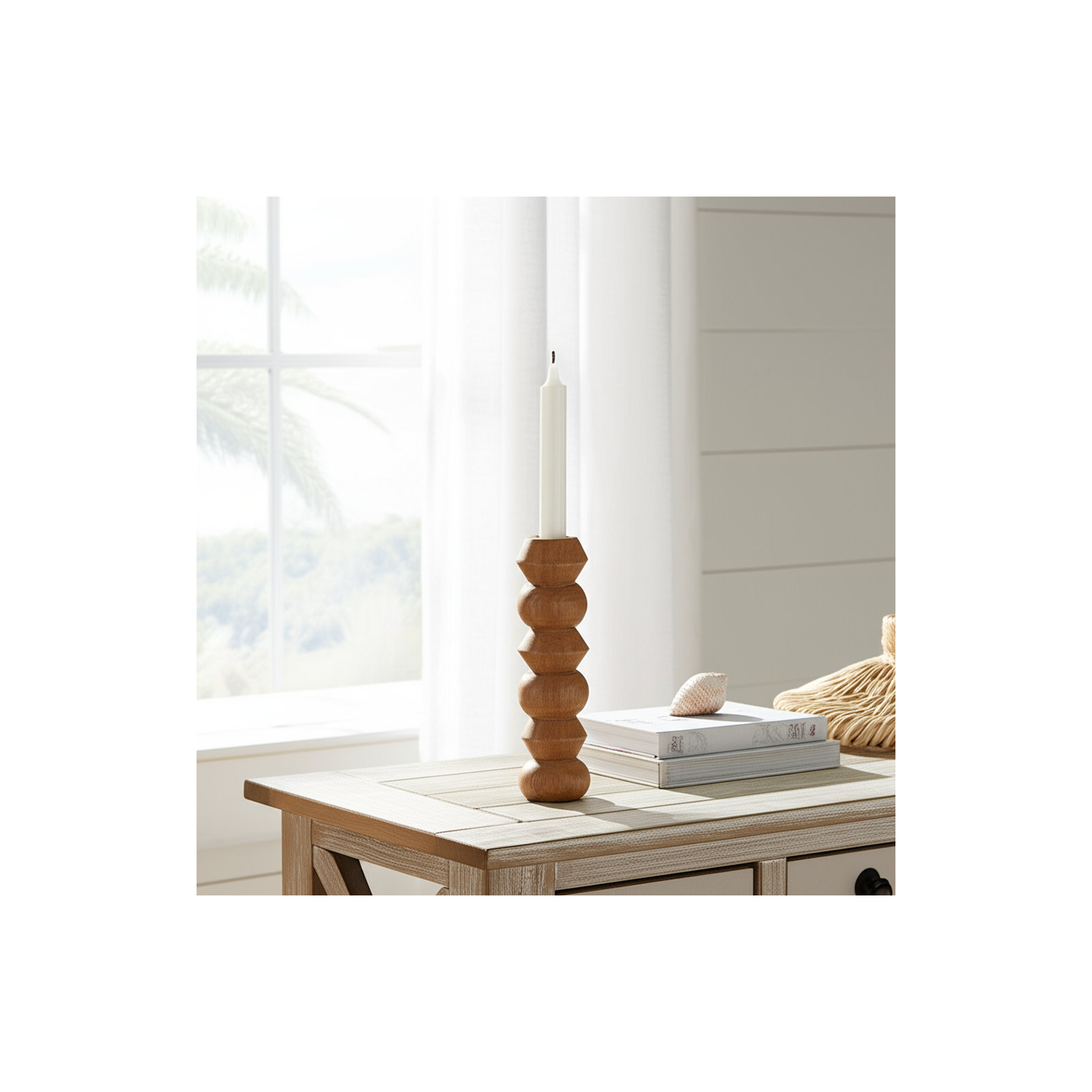 Timber Candle Holder Small, 8.63" H x 2.25" W x  2.25 D