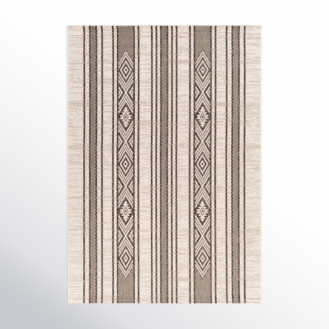 Morwen Black/Off-White/Charcoal Indoor / Outdoor Area Rug Joss & Main Rug 