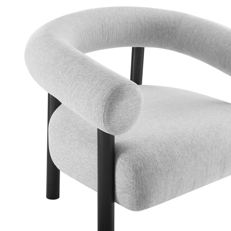 Modway Sable 36'' Wide Armchair, Grey Revolution Performance Fabrics®, Black