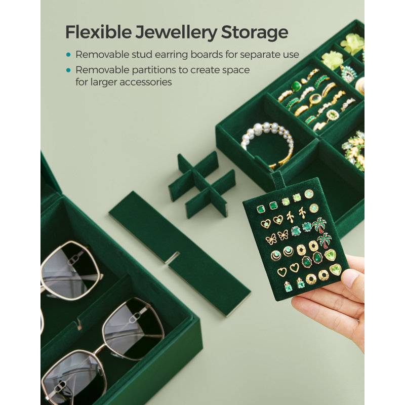Upholstered Accessory Box +, Dark Green