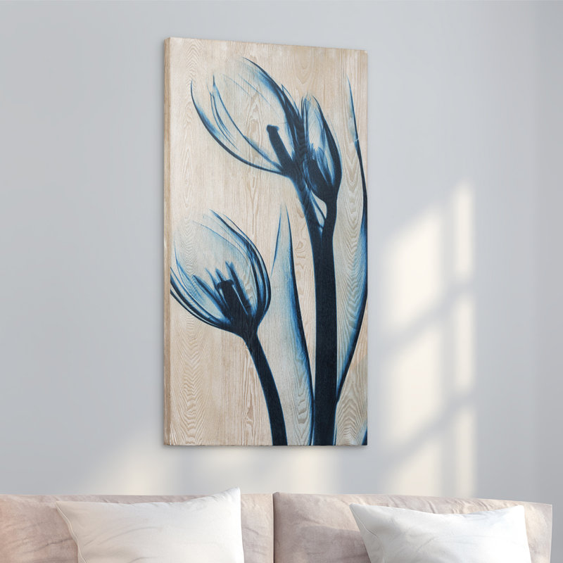 «Blue Tulips», reproduction d'impression sur bois