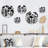 Black and White Graphic Flowers II - Floral Metal Wall Décor