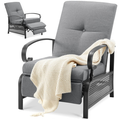 Brysten Powder Coated Steel Outdoor Lounge Chair