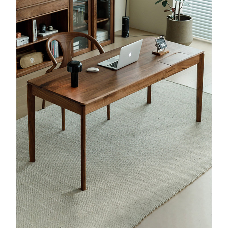 Bureau en bois massif Nordic Modern, H 29,53 po x l 59,06 po x P 27,56 po