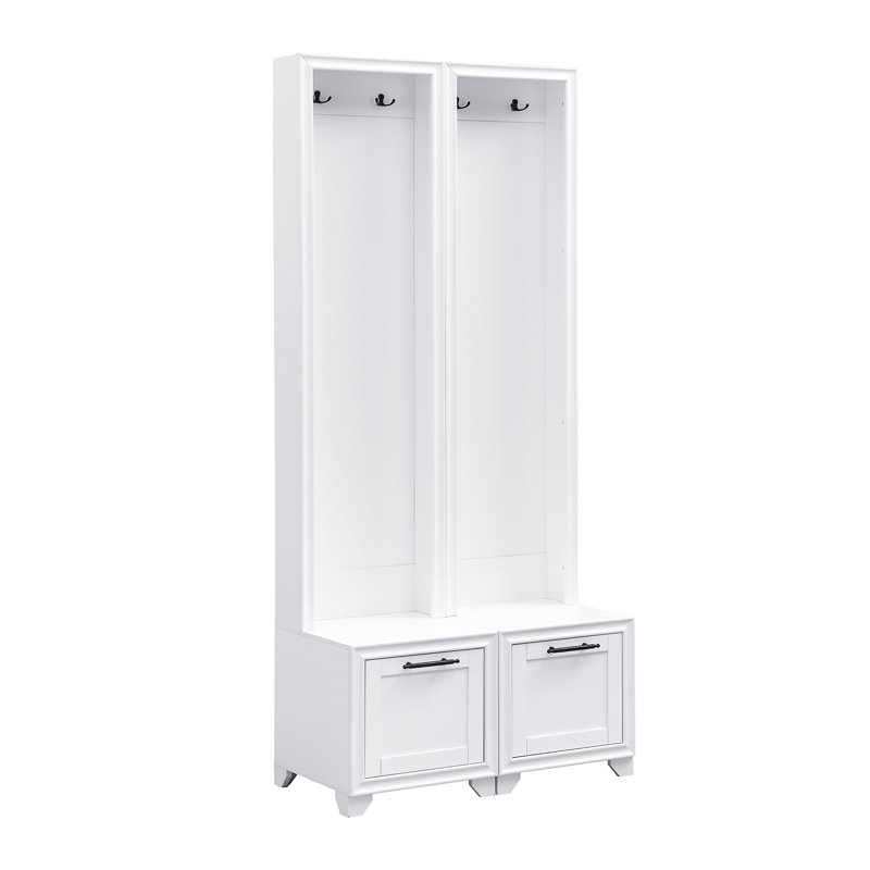 ON-TREND Elegant Free Standing Hall Tree Set Of 2, White