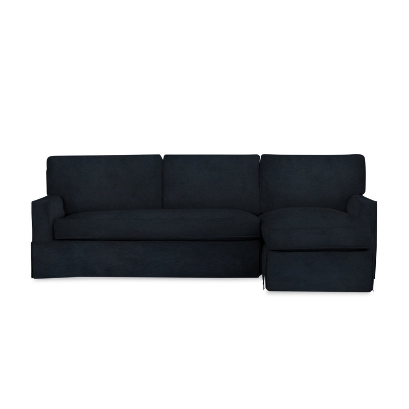 Canapé modulaire 2 pièces Taylor, Orienté à droite, Velours performance bleu encre Bella