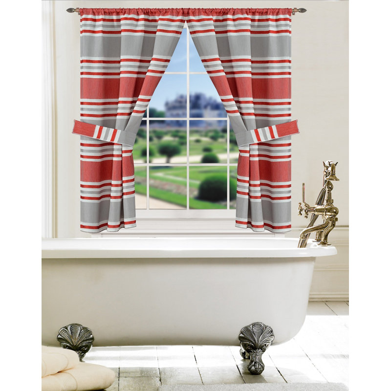 Asherton Semi Sheer Curtain Pair, Burgundy