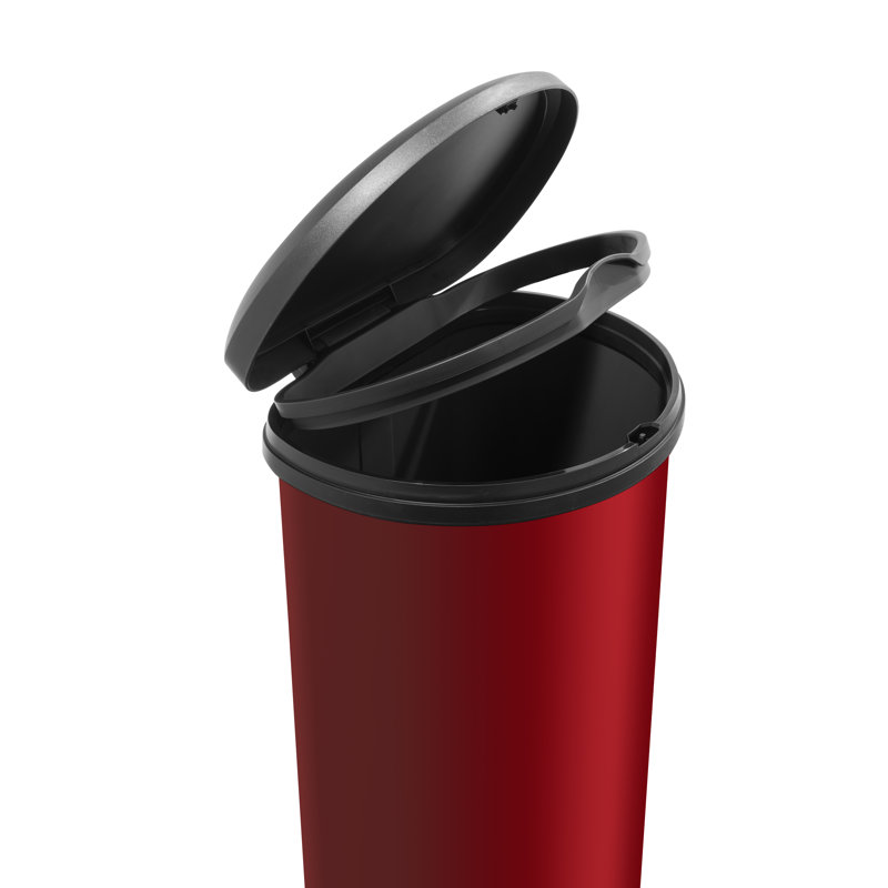 Deco Resin 40 Litre Touch Top Waste Bin, Red