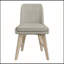Chaises de salle à manger rembourrées en lin massif Mid-Century avec pieds en bois massif blanchi (ensemble de 2)