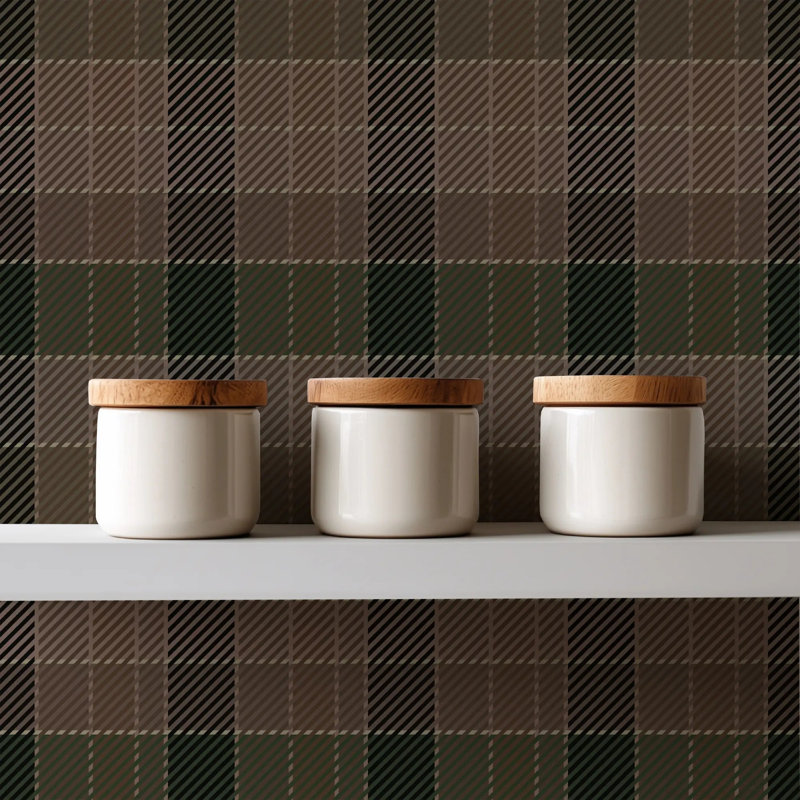 London Check, Earthy Umber, Peel & Stick