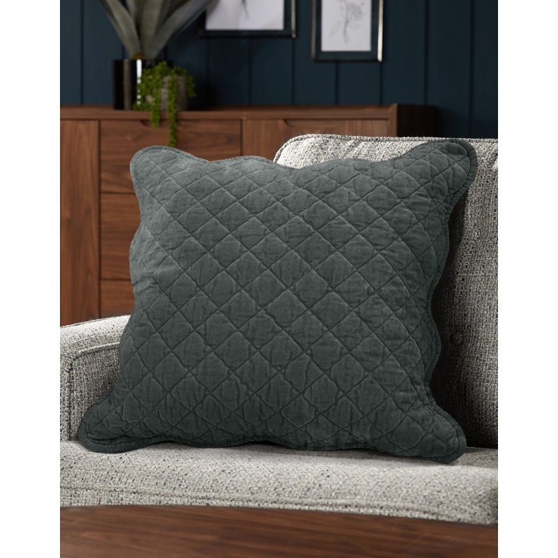 Monterra Cotton Geometric Square Cushion, Silver