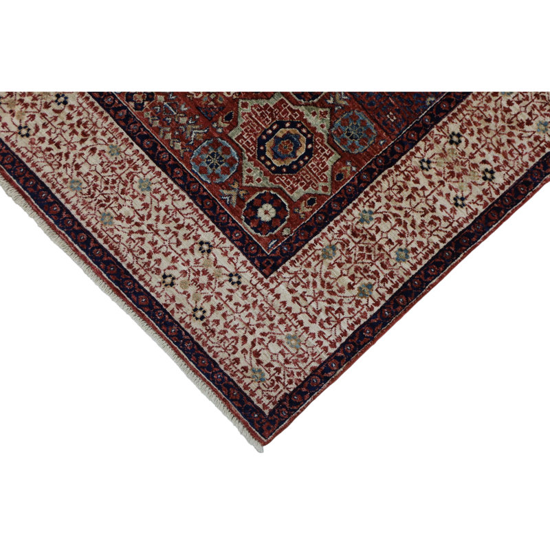 Hand Knotted Wool Area Rug, Rectangle 4'9" x 6'6"