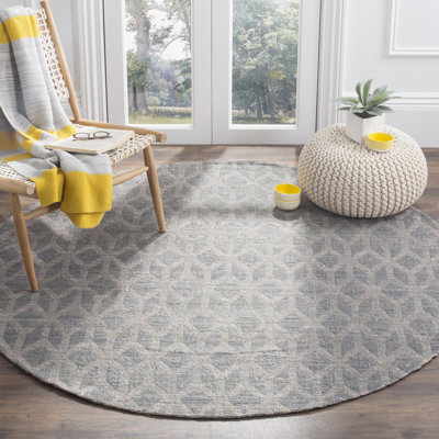 Doleman Hand Woven Jute/Cotton Geometric Rug in Gray/Gold
