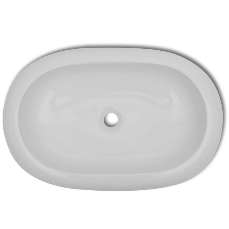 Belfry Bathroom Lederer 413mm L x 420.1mm W White Ceramic Oval Sink with Tap