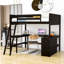 Lit mezzanine avec tablettes et bureau Ehlani-1377189274-1377189275