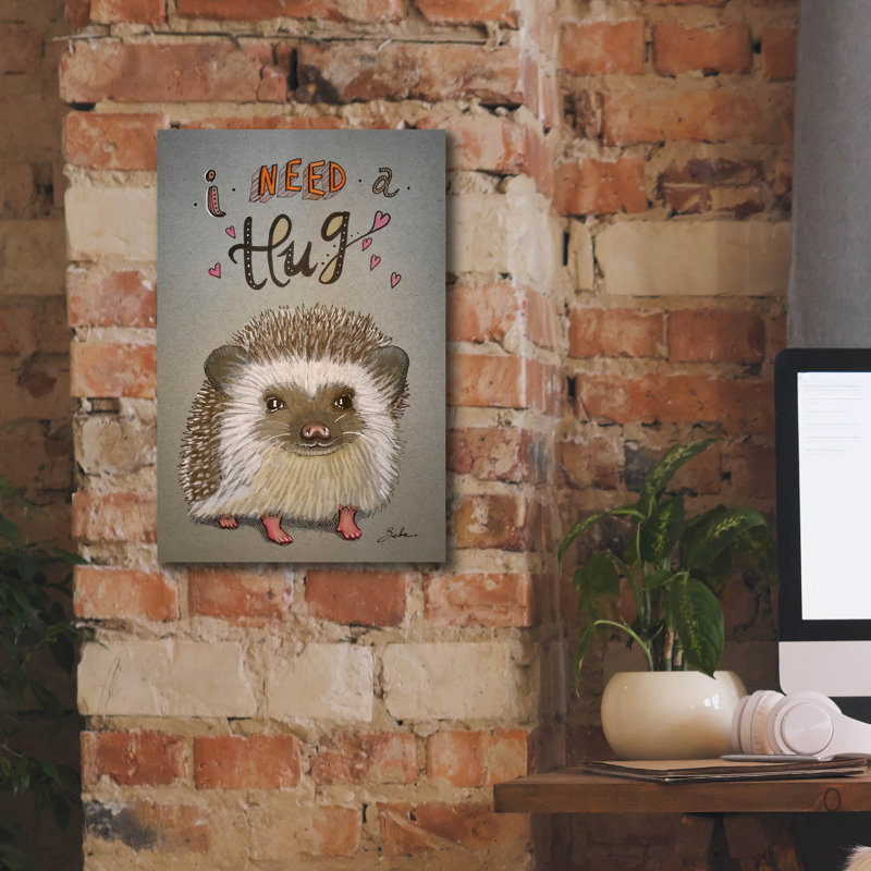  'Huggable Hedgy' by Bebe Keith Canvas Wall Art, 12" x 18"