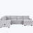 Sectional Sleeper Sofa Bed with Lounge Chair, USB and Type-C Interfaces-1866886682