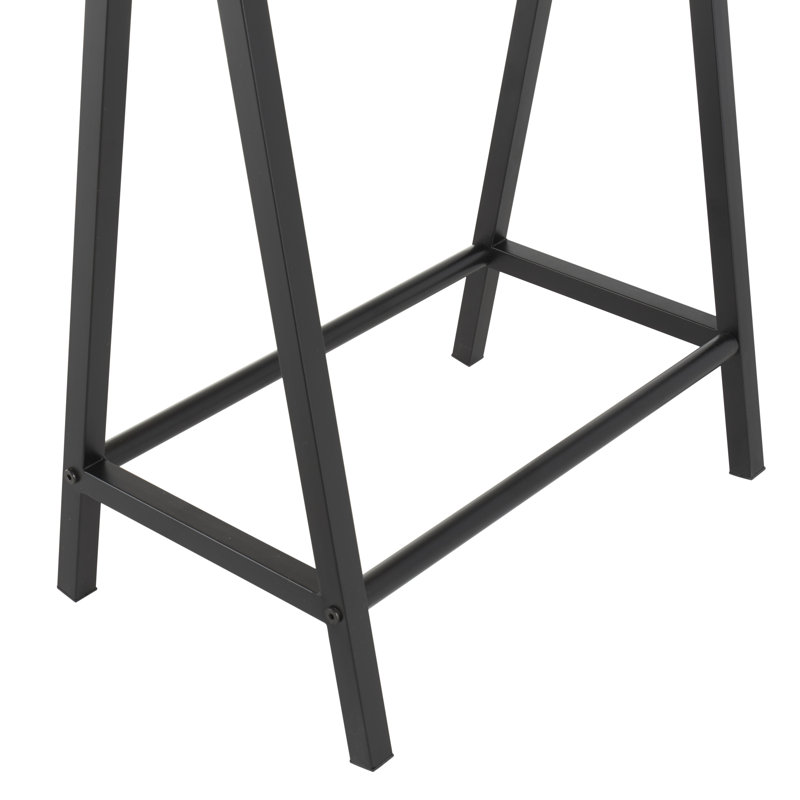 Yoram Wooden Brown Console Table with Black Metal Supports