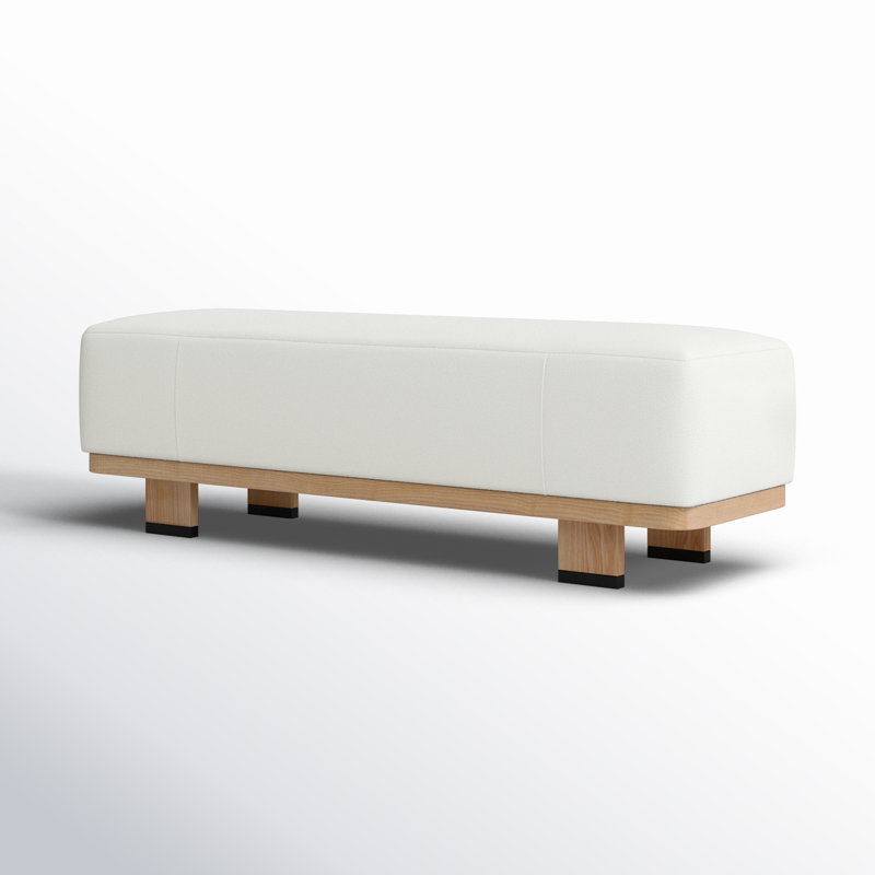 Banc rembourré Lilli Boucle, Naturel/noir