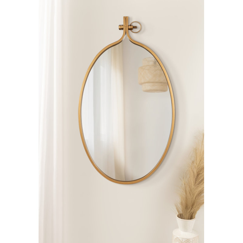 Ristaino Metal Flat Mirror, Gold