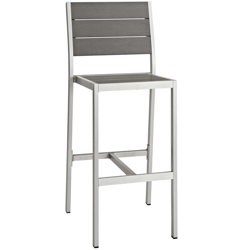 Silver Gray Aluminum 7-Piece Outdoor Patio Dining Set